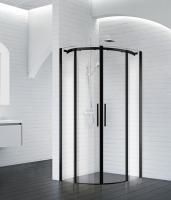 Душевая кабина BelBagno Acqua 1000x1000x1950, прозрачное стекло, черный профиль, ACQUA-R-2-100-C-NER