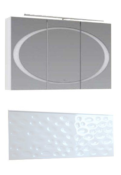 Шкаф-зеркало Clarberg Due amanti 100 с подсветкой, цвет белый, DUN0410