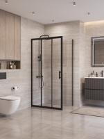 Душевая кабина BelBagno 70*100 см, профиль черный, UNO-195-AHF-31-100/70-C-NERO