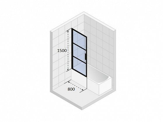 Шторка для ванны Riho  GRID  GB501 150x80 L, GBB5080001