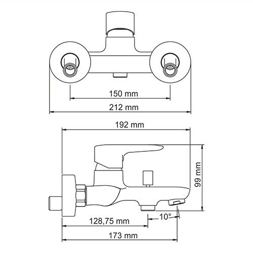 Смеситель для ванны WasserKRAFT Vils 5600, 5601