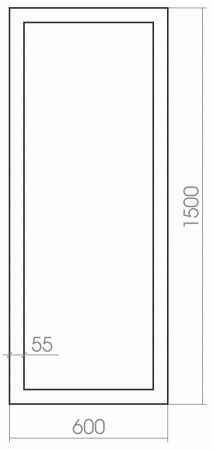 Зеркало Azario Монреаль 600*1500 напольное (Дуб), МДФ, ФР-00001408