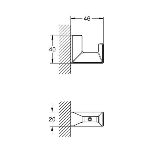 Крючок Grohe  Selection Cube для банного халата, хром, 40782000