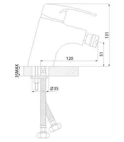 Смеситель для биде Rossinka СЕРИЯ F, F40-51