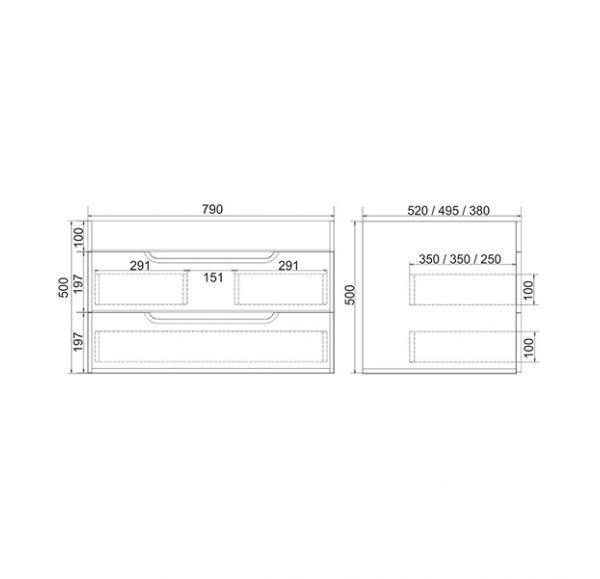 Тумба подвесная Mirsant Сохо квадро / Soho Quadro 80