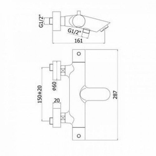Смеситель для ванны с душем Paffoni Light LIQ022HGSP