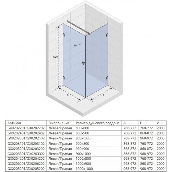 Душевая кабина Riho SCANDIC MISTRAL M201 100x100 L, GX0205201