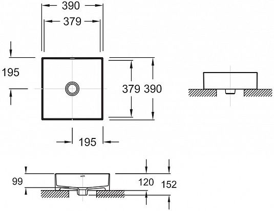 Раковина Jacob Delafon Delta Pure, 39 см, фарфор, белый, E90011-0
