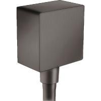 Шланговое подключение Hansgrohe FixFit Square с клапаном обратного тока, шлифованный черный хром, 26
