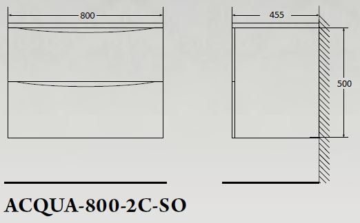 Тумба под раковину подвесная BelBagno ACQUA Bianco Lucido, 800x450x500, ACQUA-800-2C-SO-BL