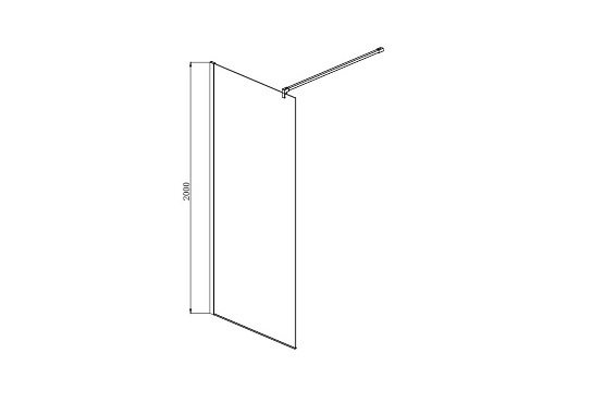 Душевая перегородка Aquatek Walk in с держателем 1200x2000 профиль черный, AQ WIW 12020BL