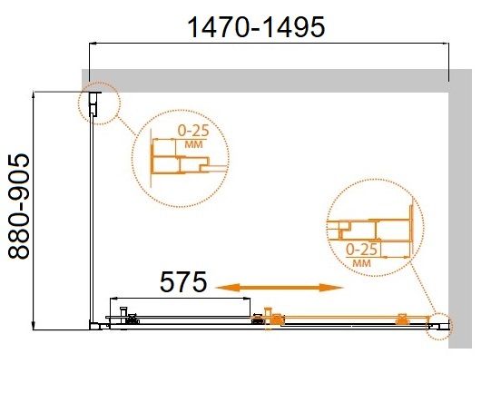 Душевая кабина Cezares MOLVENO-AH-11-150/90-P-Cr