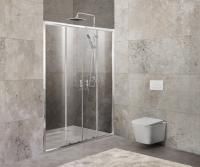Душевая дверь BelBagno (1500-1800)x1900, прозрачное стекло, хромированный профиль,  UNIQUE-BF-2-150/