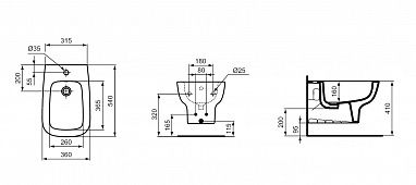 Биде подвесное Ideal Standard ESEDRA /36*54*31,5/, T281501