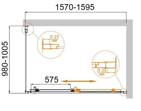 Душевая кабина Cezares MOLVENO-AH-11-160/100-C-Cr-IV