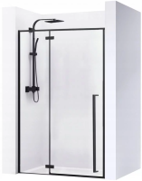 Душевая дверь Rea Rapid Fargo 120 Black mat 120*195, прозрачное стекло, черный матовый профиль, REA-