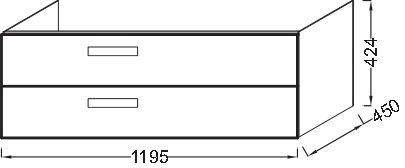 Тумба под раковину Jacob Delafon Rythmik, 120см, дуб арлингтонский, EB1305-E70