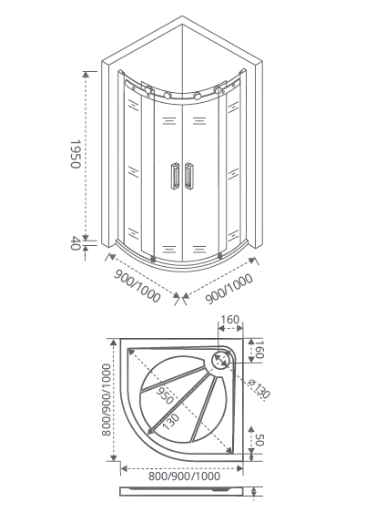 Душевая кабина Bas GALAXY R-TD-90-C-B