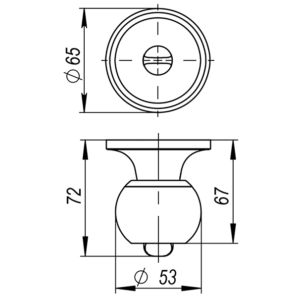 Ручка защелка Ajax DK682 CP-BK (6082 CP-B) (фик.) хром