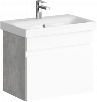 Тумба Aqwella "Smart" 60 подвесная, цвет бетон светлый с раковиной MODUO 60 SLIM SRT0106BS