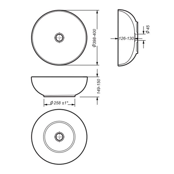 Раковина накладная Sanita Luxe Art Slim 40, белая, ART40SLWB01S