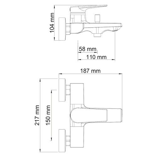 Смеситель для ванны WasserKRAFT Lopau 3200, 3201