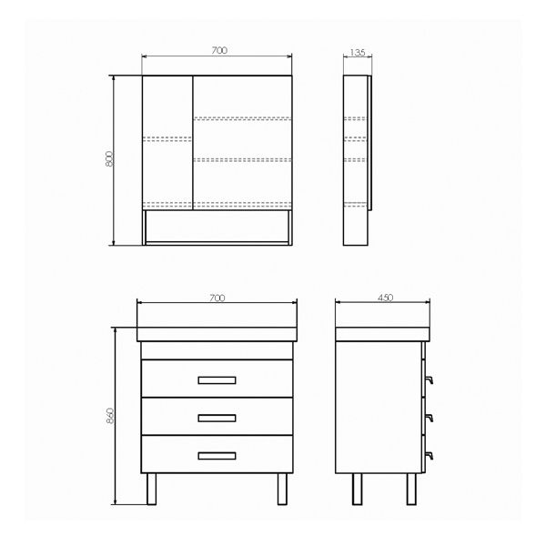 Тумба-умывальник Comforty "Никосия-70Н" дуб темный с раковиной COMO 70 , 00-00008854CF