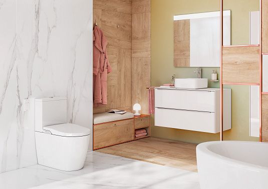 Унитаз-компакт Roca INSPIRA IN-WASH безободковый, 7.8030.6.L00.1