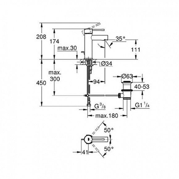 Смеситель для раковины Grohe Essence+, хром, 32898001