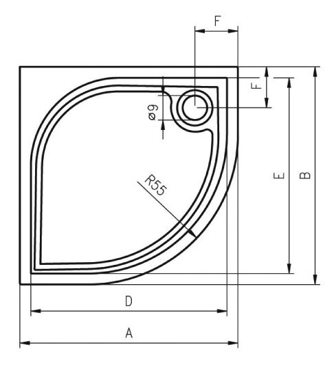 Душевой поддон Riho KOLPING DB10 80х80х3, DB1000500000000