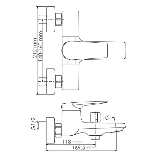 Смеситель для ванны WasserKRAFT Wiese, 8401