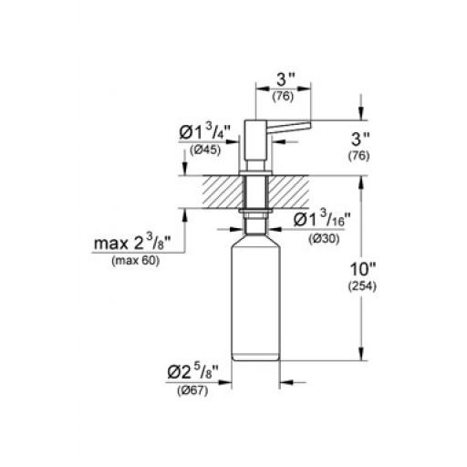 Дозатор Grohe Cosmopolitan для жидкого мыла, встраиваемый в столешницу, хром, 40535000