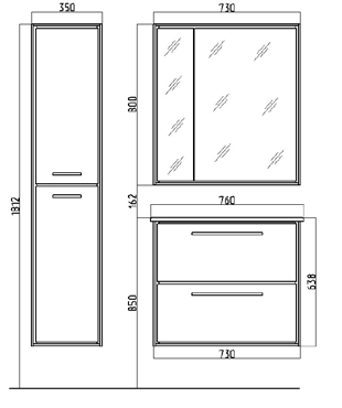 Пенал Raval Frame 160 подвесной Белый/Дуб сонома, Fra.04.160/P/W-DS