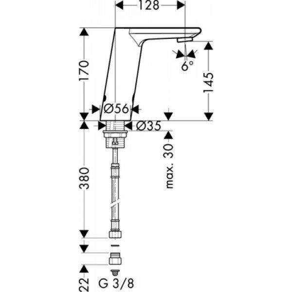Metris S Смеситель для раковины, электронный (Артикул 31101000) 31101000
