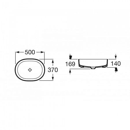 Раковина Roca INSPIRA ROUND накладная 500х370х140 мм, круглая, 7.3275.2.000.0
