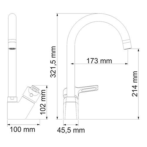 Смеситель для кухни WasserKRAFT Ruhr 24400, 24407