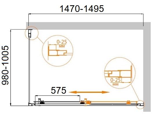 Душевая кабина Cezares MOLVENO-AH-11-150/100-C-Cr-IV