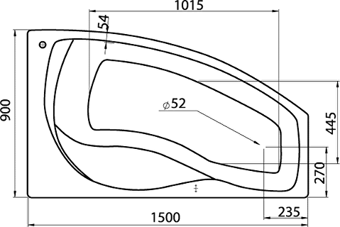 Ванна акриловая Santek Майорка 150*90 правосторонняя, 1.WH11.1.985