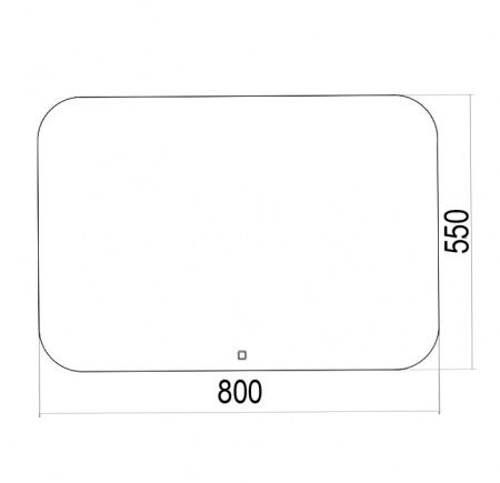 Зеркало Azario Паллада 800*550 сенсор выкл, пластик, LED-00002243