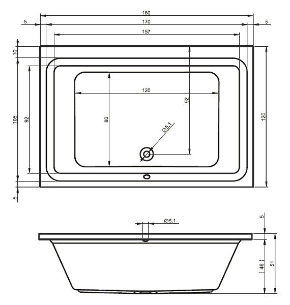 Ванна акриловая Riho CASTELLO 180х120, BB7700500000000