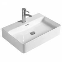 Раковина SantiLine 605*415*135, накладная с переливом, белый, SL-1003