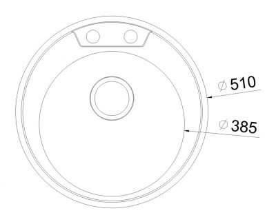 Мойка для кухни Oulin d 510мм, сатин, OL-R510