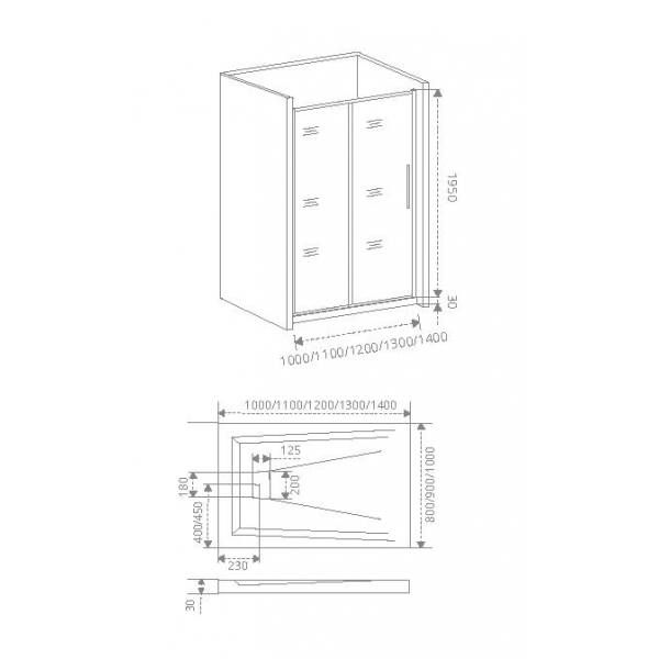 Душевые двери Bas IDEA WTW-130-C-CH