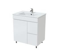 Тумба Mirsant Некст / Next 70 белая напольная (1дв., 2ящ.)