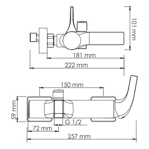 Смеситель для ванны WasserKRAFT Sauer, 7101