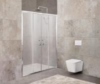 Душевая дверь BelBagno (1500-1800)x1900, рифленое стекло, хромированный профиль,  UNIQUE-BF-2-150/18