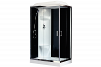 Гидромассажный бокс Royal Bath  120х80х217, черное/прозрачное стекло, хромированный профиль, левая, 