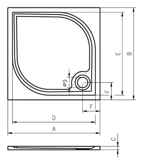 Душевой поддон Riho KOLPING DB31 80х100х3, DB3100500000000