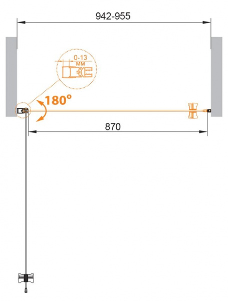 Душевая дверь Cezares ECO-O-B-1-95-C-Cr