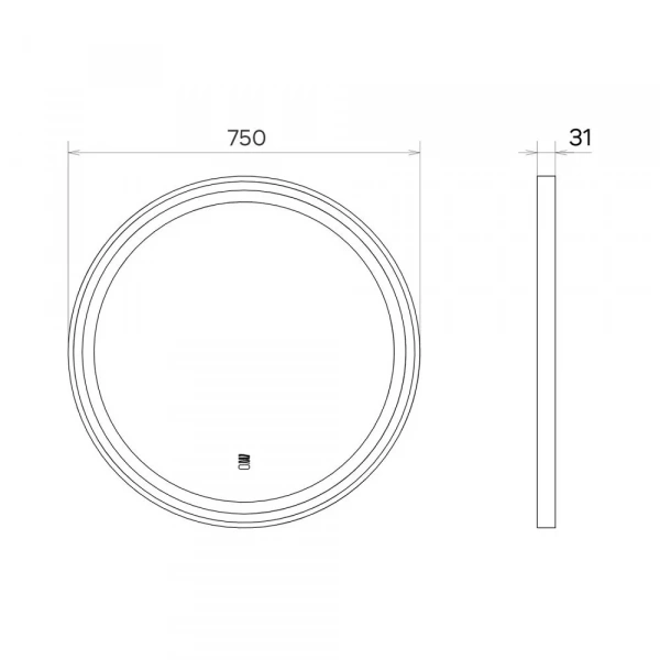 Зеркало Comforty Лея-75, LED, бесконт.сенсор, антизапот, золотой мат, 00-00019345